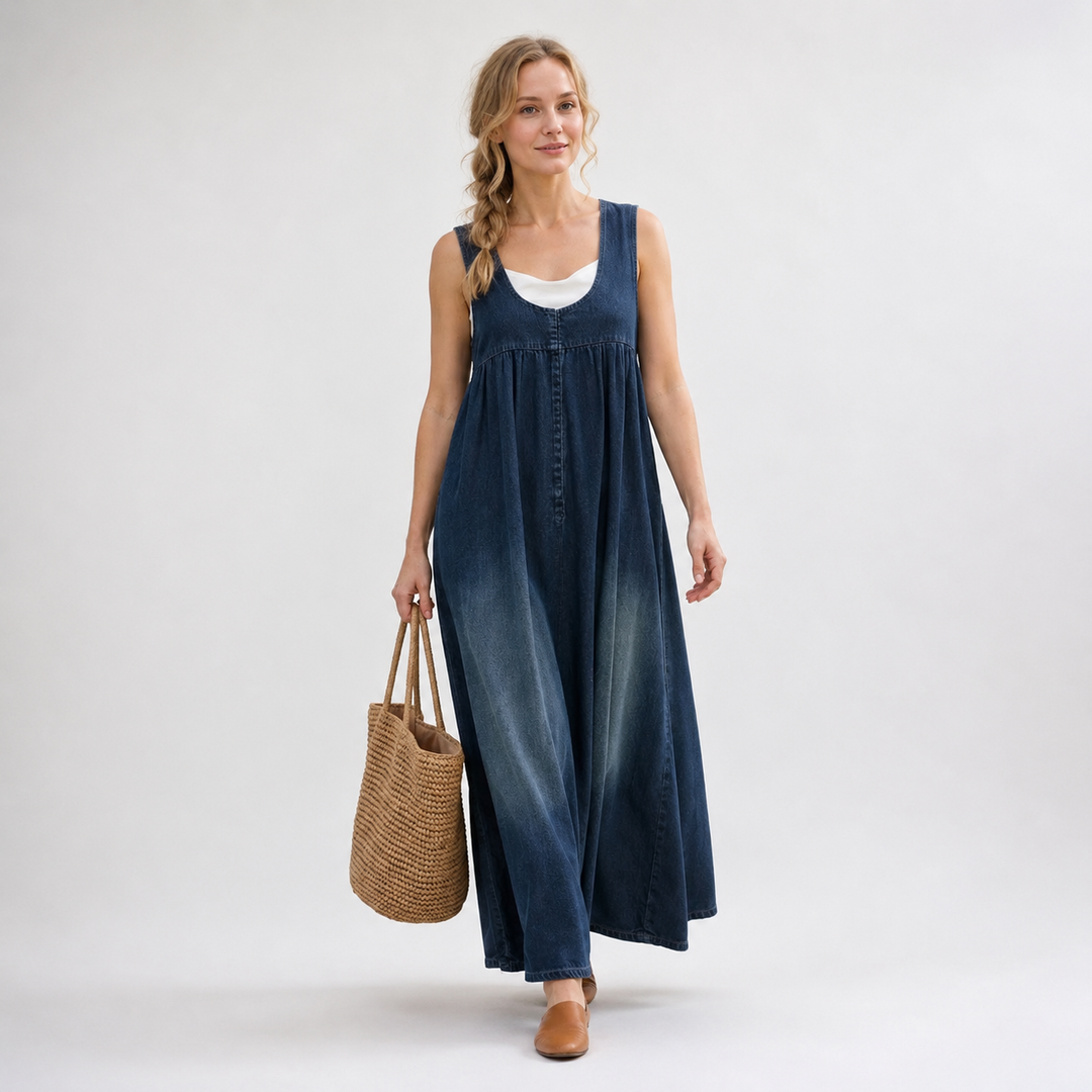 Ronja - Vintage Maksimekko Farkkukankaasta