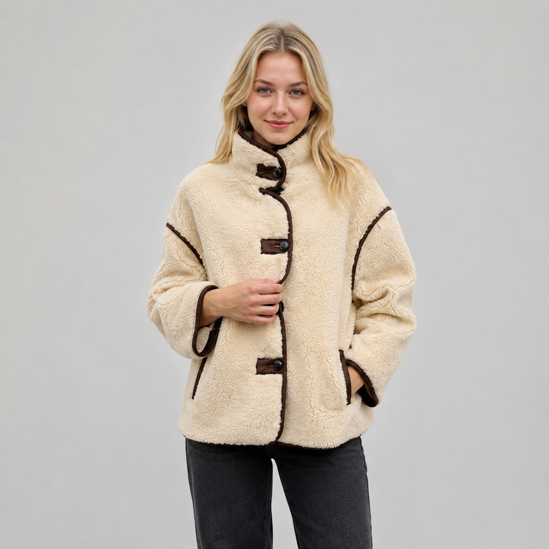 Suvi - Tyylikäs fleece-takki kontrastorein