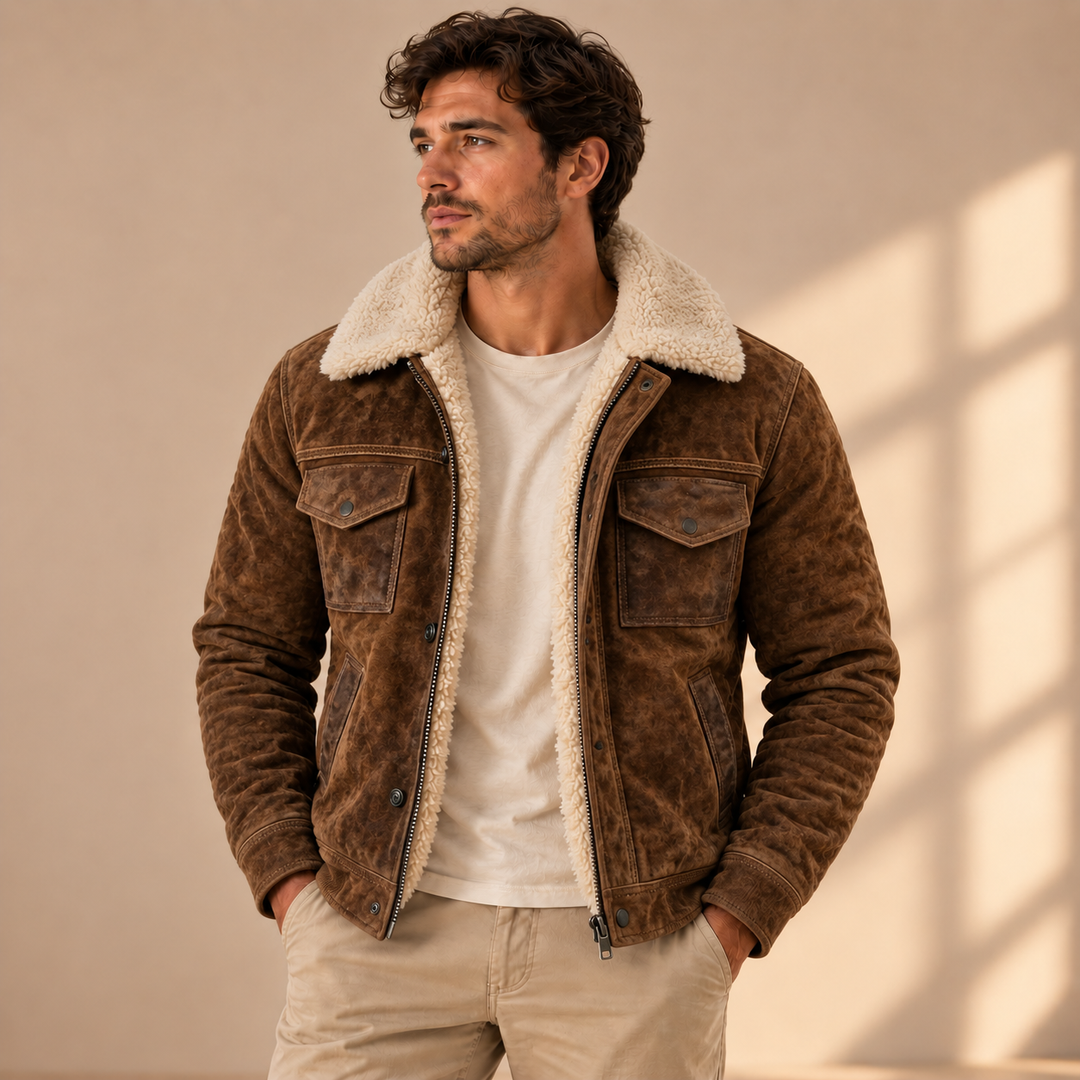 Laluna® | Sherpa-vuorattu nahkatakki