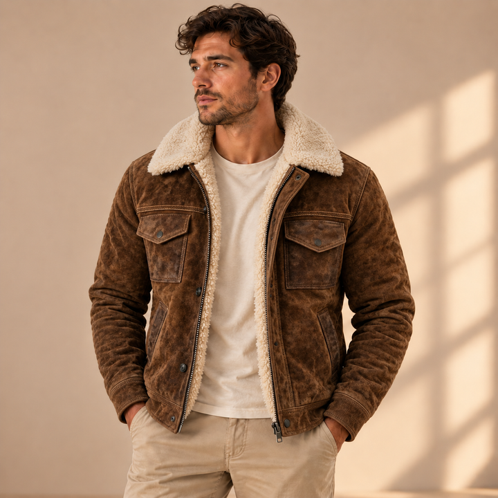 Laluna® | Sherpa-vuorattu nahkatakki