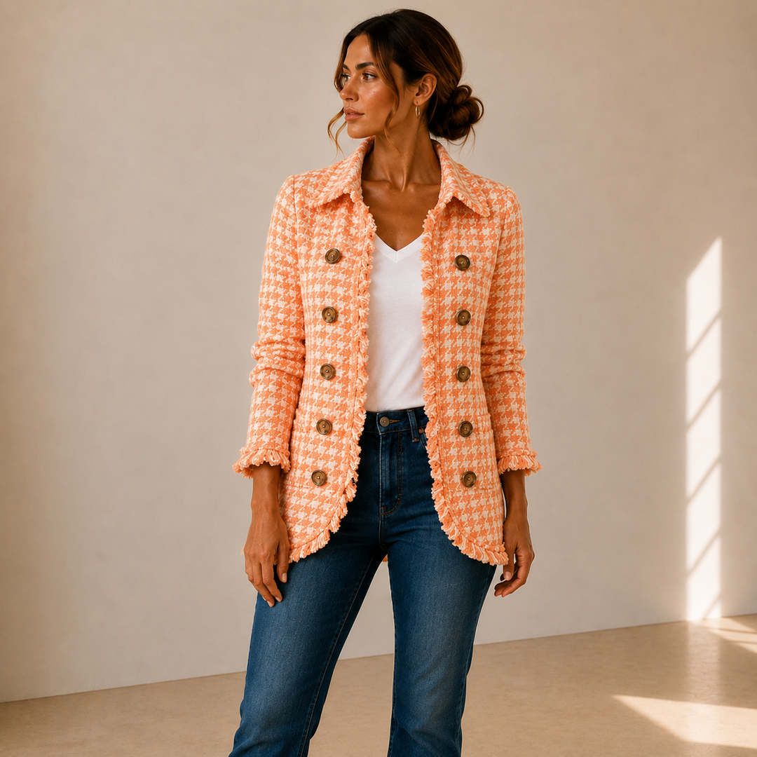 Purificación | Chaqueta de Cuadros Vichy con Volantes