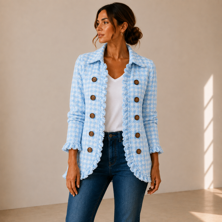 Purificación | Chaqueta de Cuadros Vichy con Volantes
