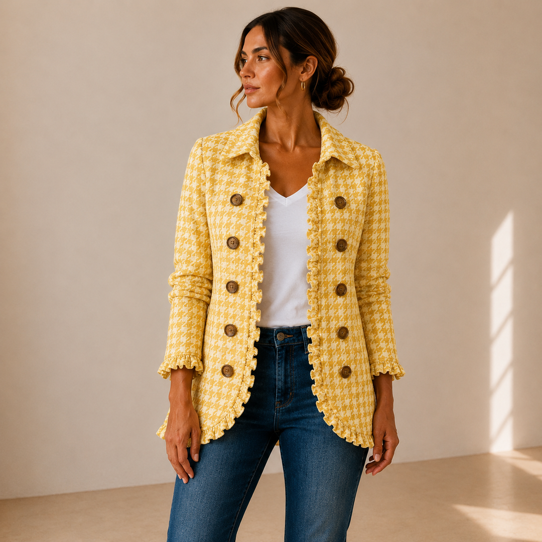 Purificación | Chaqueta de Cuadros Vichy con Volantes