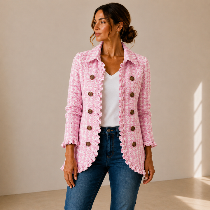 Purificación | Chaqueta de Cuadros Vichy con Volantes