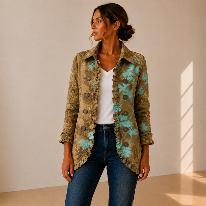 Salud | Chaqueta Floral Degradado con Volantes