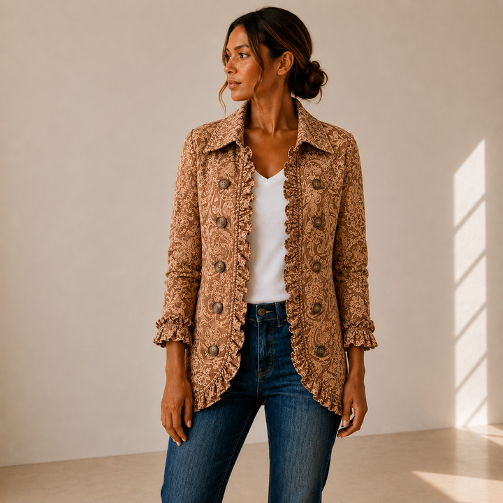Concepción | Chaqueta Floral Vintage con Volantes