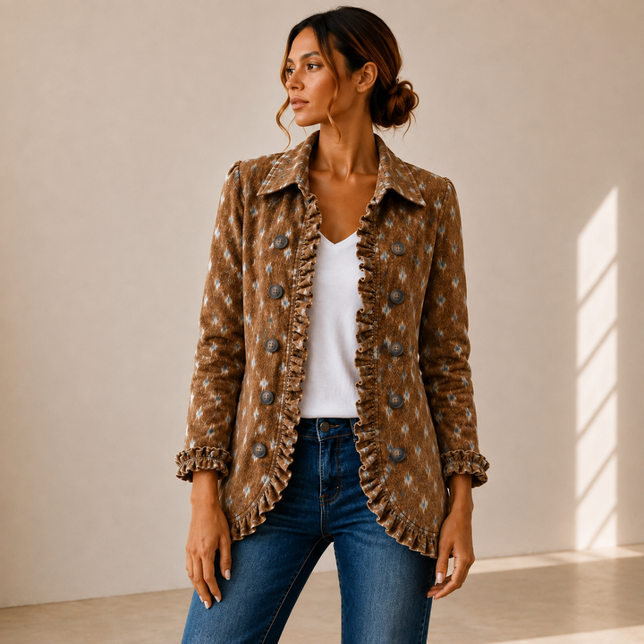 Nicolasa | Chaqueta Estampado Animal con Volantes