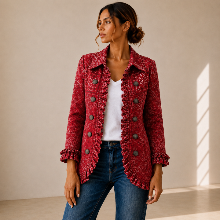 Clotilde | Chaqueta Cachemira Degradado con Volantes