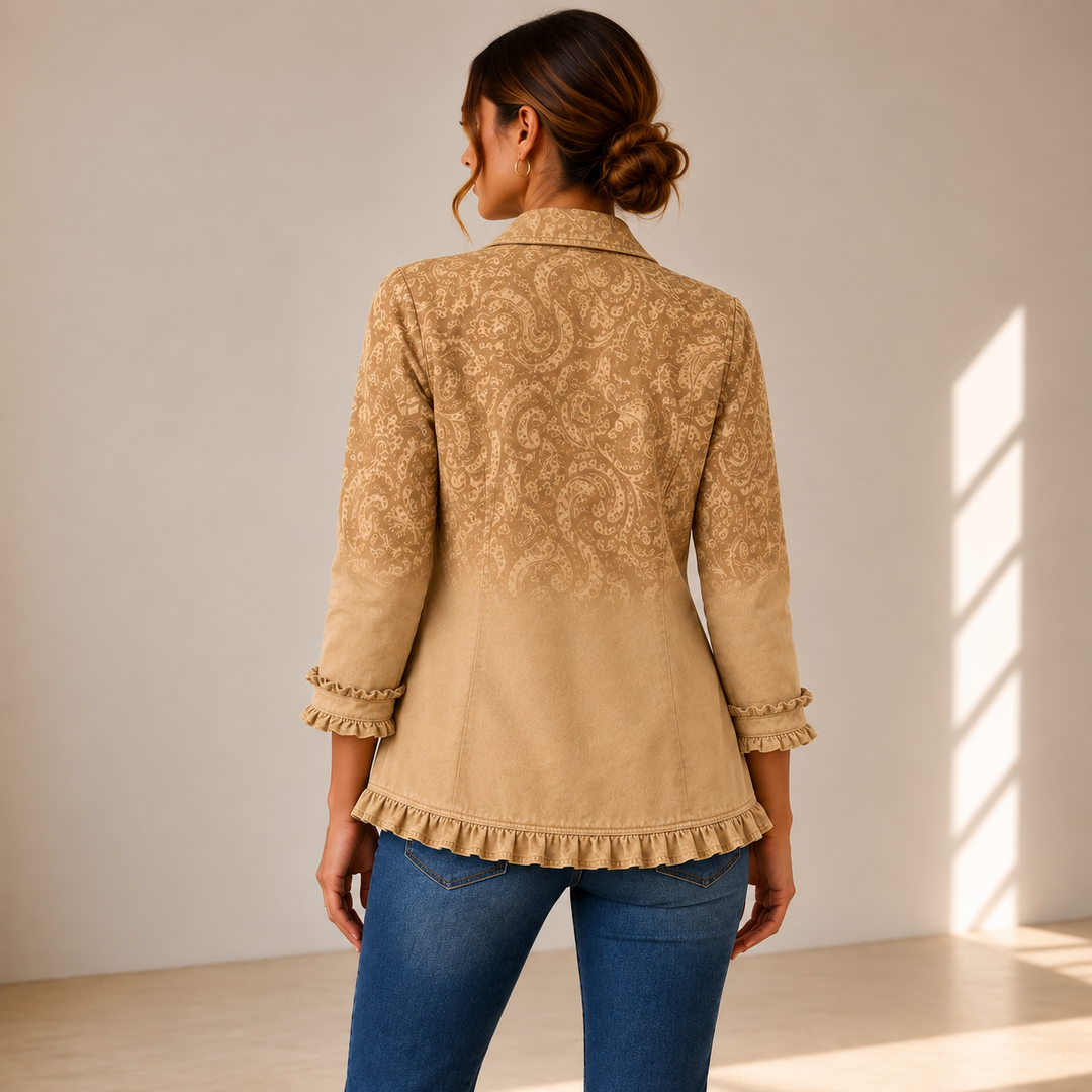 Covadonga | Chaqueta Estampado Relieve con Volantes