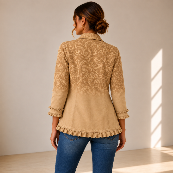 Covadonga | Chaqueta Estampado Relieve con Volantes