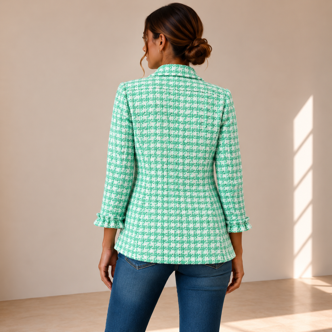 Purificación | Chaqueta de Cuadros Vichy con Volantes