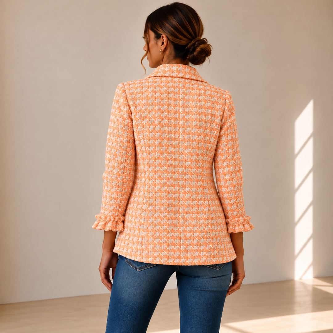 Purificación | Chaqueta de Cuadros Vichy con Volantes