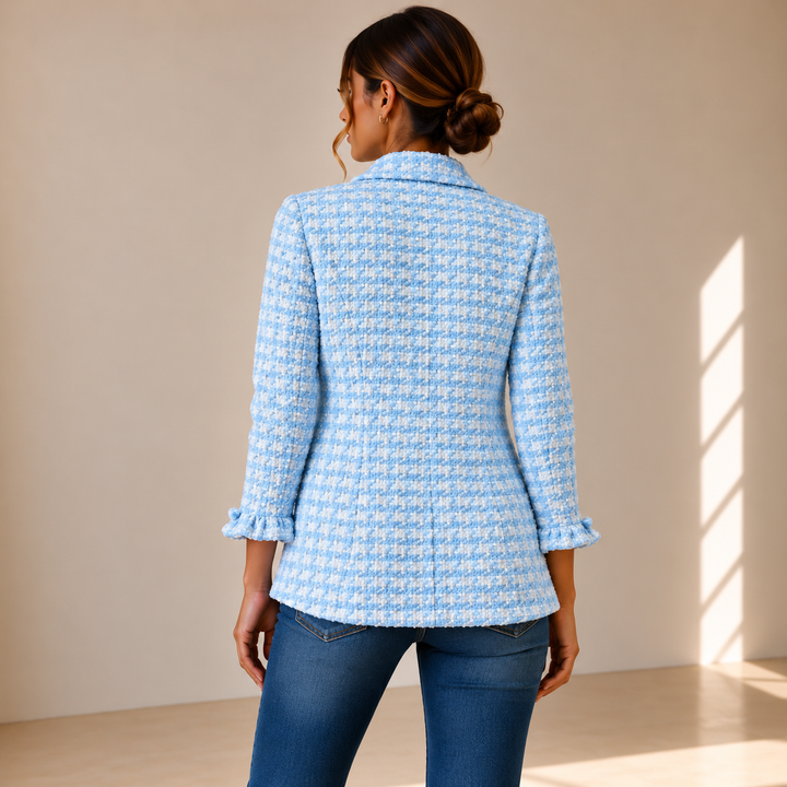 Purificación | Chaqueta de Cuadros Vichy con Volantes