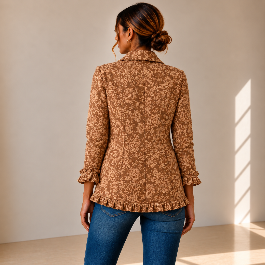 Concepción | Chaqueta Floral Vintage con Volantes