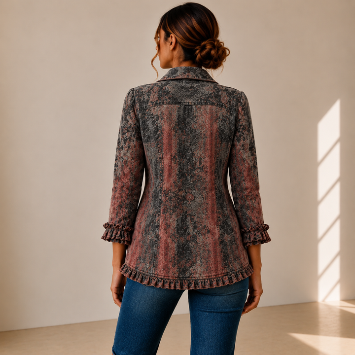 Benita | Chaqueta Degradado Texturizado con Volantes