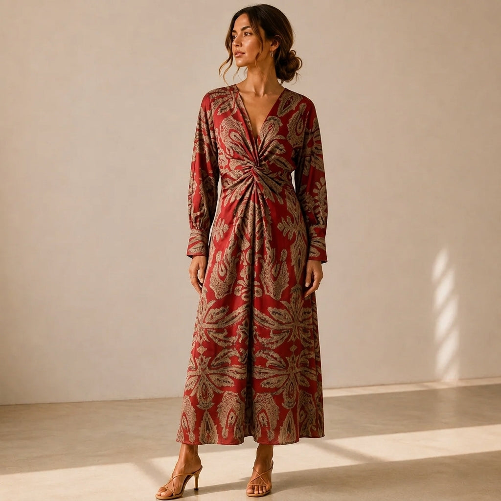 Isadora™ | Vestido Midi Estampado