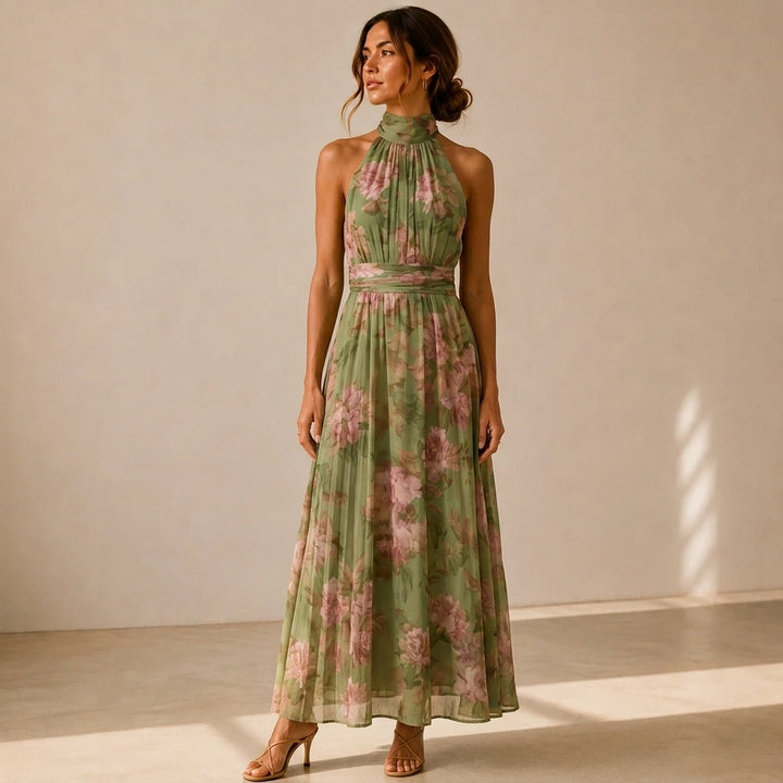 Florencia™ | Vestido Largo Floral con Escote Bajo