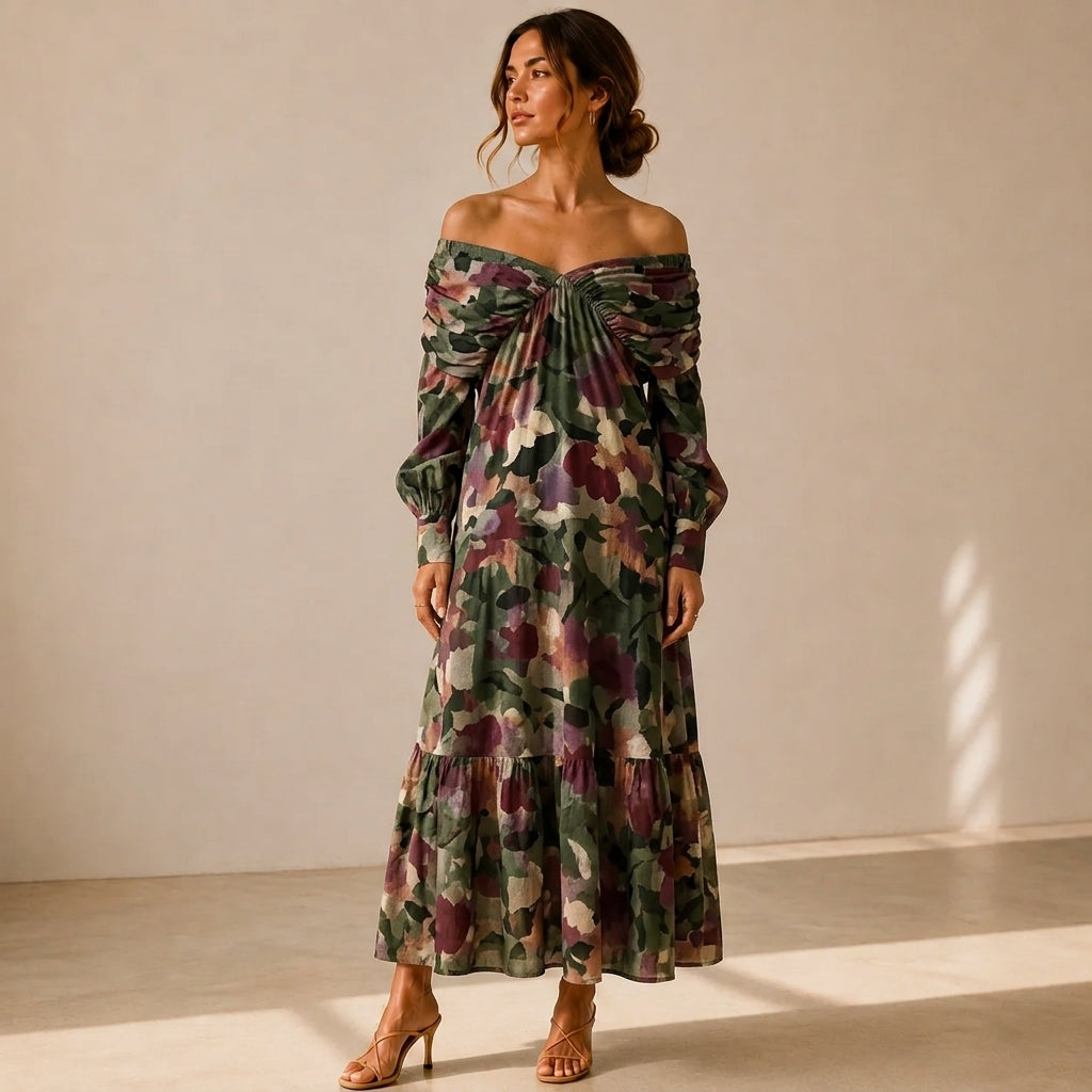 Eloísa™ | Vestido Largo Floral de Gasa