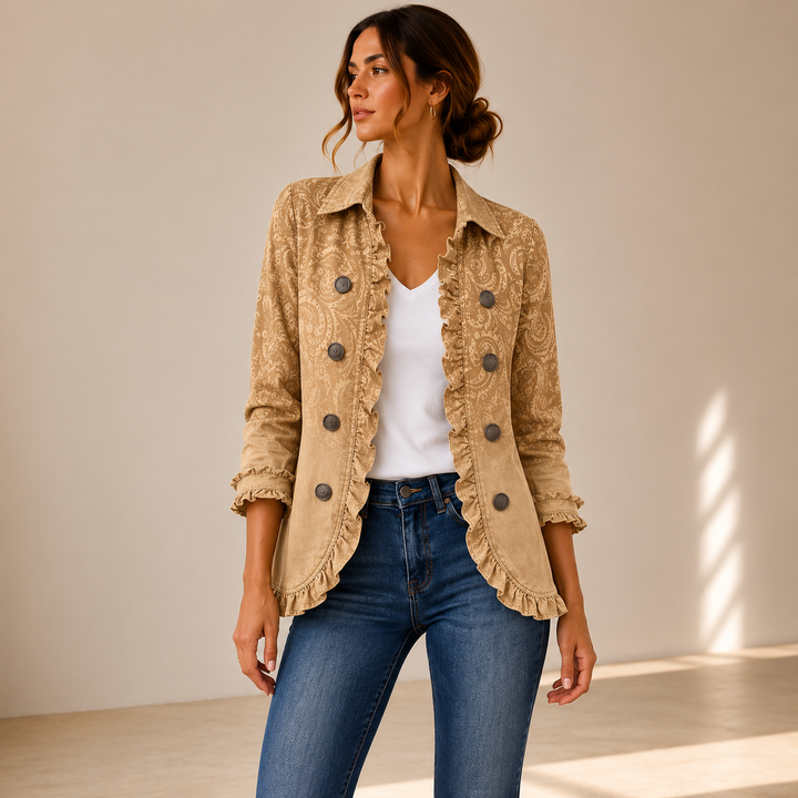 Covadonga | Chaqueta Estampado Relieve con Volantes